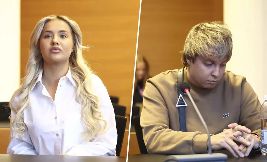 Sonja Aiello ja räppäri William oikeudessa pahoinpitelyoikeudenkäynnissä.